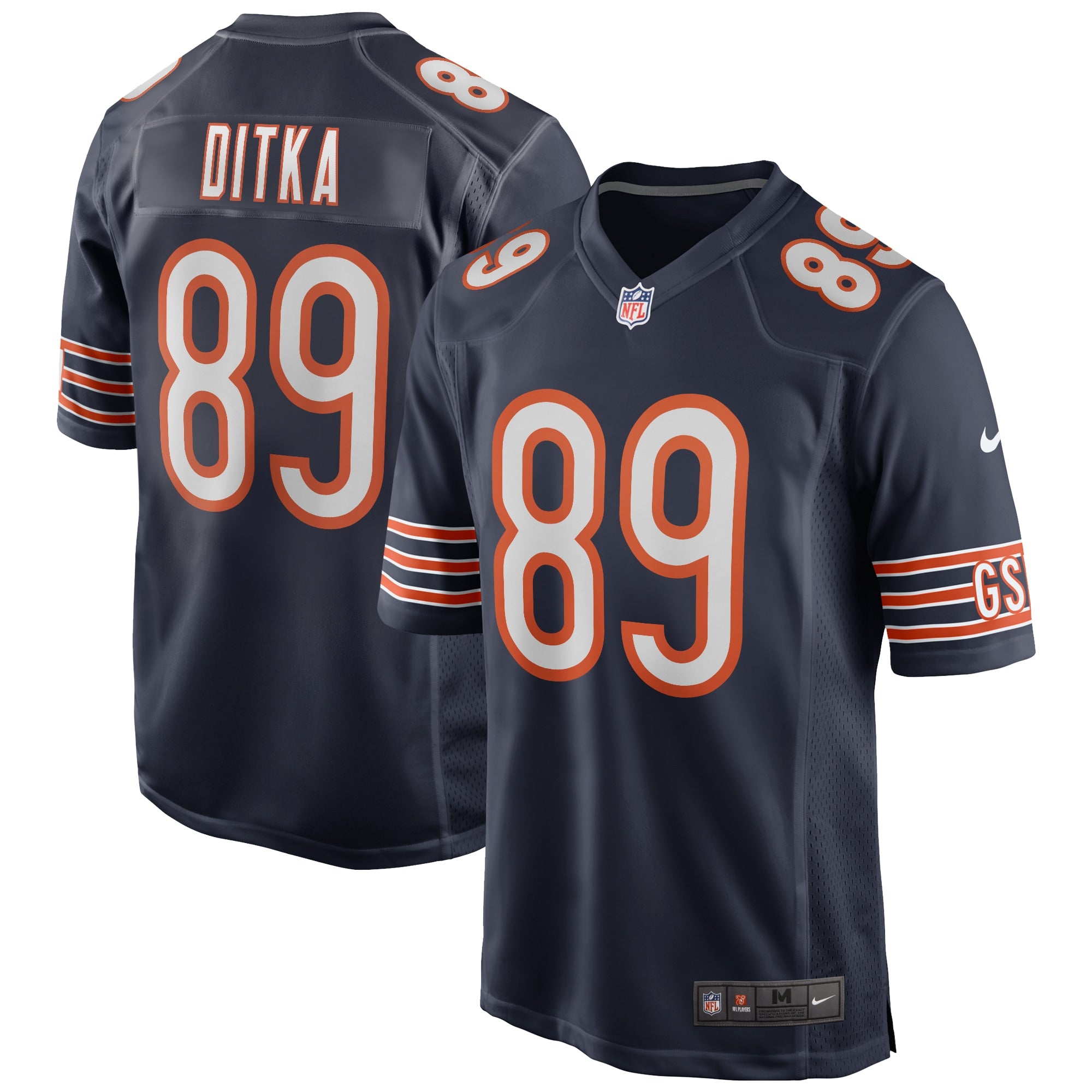 Mike Ditka Chicago Bears Nike Retired Player Jersey - Orange/Navy/White - Image 5