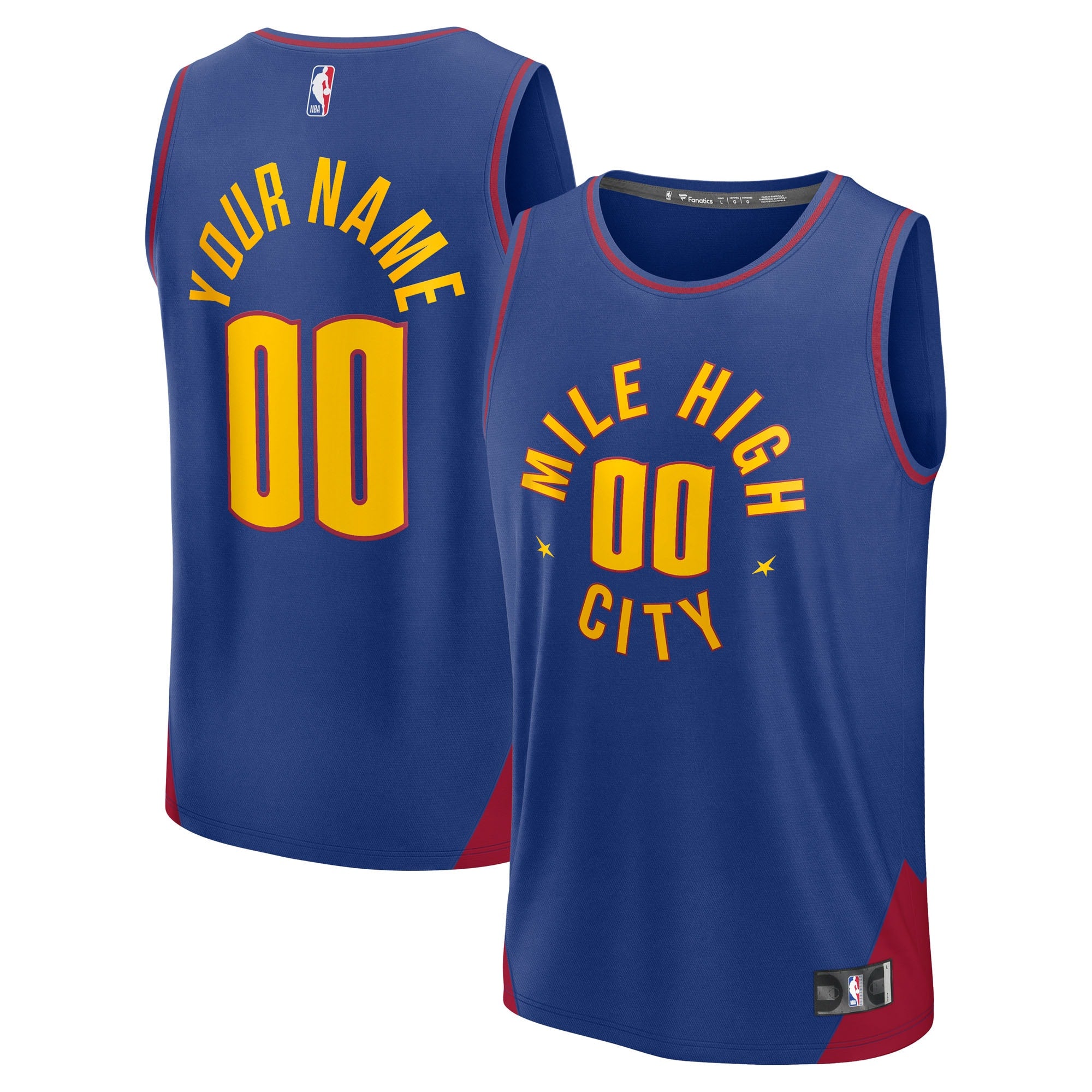Denver Nuggets Youth Fast Break Custom Replica Jersey - Navy - Icon Edition/Blue - Image 5