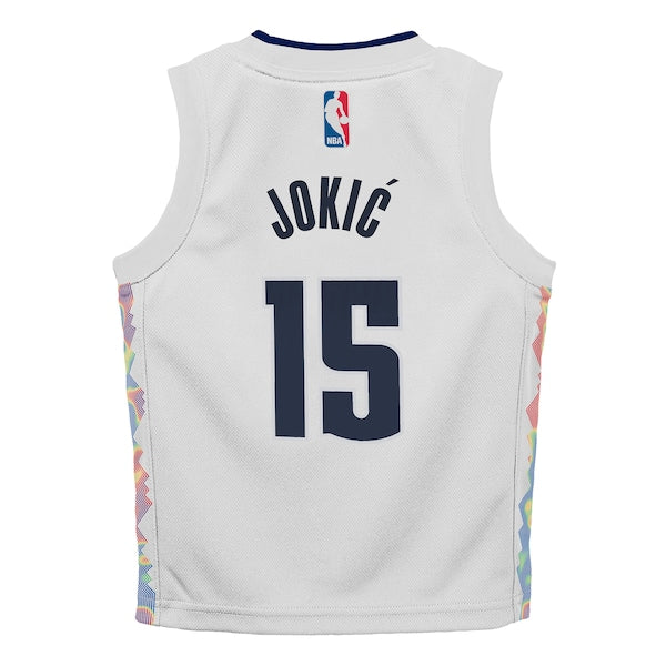 Nikola Jokic Denver Nuggets Nike Toddler 2024/25 Swingman Player Jersey - City Edition - White - Image 3