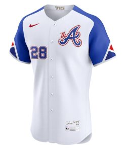 Alternative view of Matt Olson Atlanta Braves Nike City Connect Elite Jersey - White