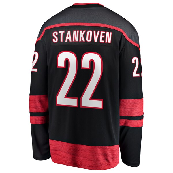 Logan Stankoven Carolina Hurricanes Home Breakaway Jersey - Black - Image 3
