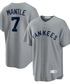 Mickey Mantle New York Yankees Nike Road Cooperstown Collection Player Jersey - Gray/White