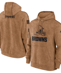 Cleveland Browns Men's Nike Brown 2023 Salute To Service Club Pullover Hoodie
