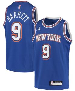 RJ Barrett New York Knicks Jordan Brand Youth 2020/21 Swingman Player Jersey - Statement Edition - Blue