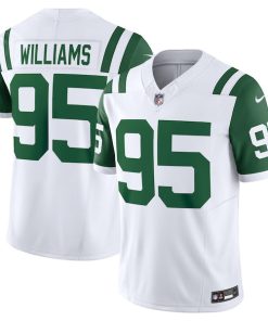 Alternative view of Quinnen Williams New York Jets Nike Classic Alternate Vapor F.U.S.E. Limited Jersey - White