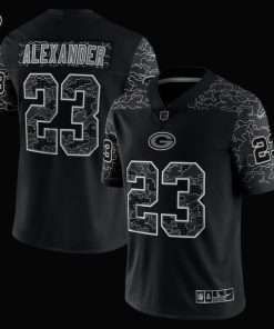 Alternative view of Jaire Alexander Green Bay Packers Nike RFLCTV Limited Jersey - Black