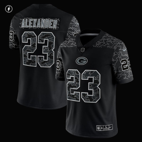 Jaire Alexander Green Bay Packers Nike RFLCTV Limited Jersey - Black - Image 2
