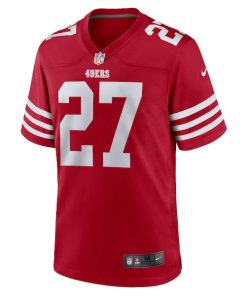 Alternative view of Ji'Ayir Brown San Francisco 49ers Nike Team Game Jersey - Scarlet