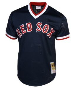 Alternative view of Ted Williams Boston Red Sox 1990 Authentic Cooperstown Collection Batting Practice Jersey - Navy Blue