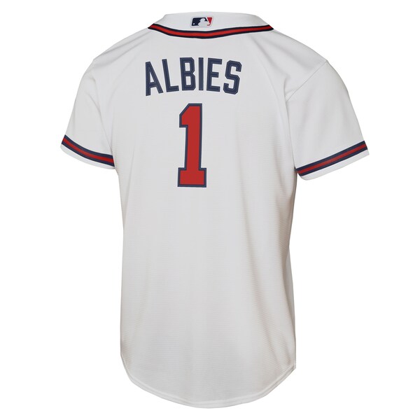 Ozzie Albies Atlanta Braves Nike Youth Home Replica Player Jersey - White - Image 3