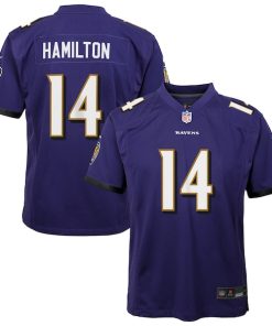 Kyle Hamilton Baltimore Ravens Nike Youth Team Game Jersey - Purple