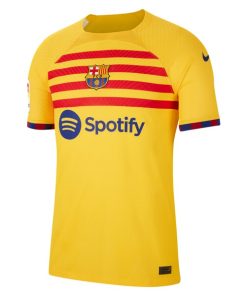 Alternative view of Frenkie de Jong Barcelona Nike 2022/23 Fourth Vapor Match Authentic Player Jersey - Yellow