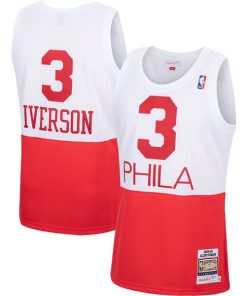 Allen Iverson Philadelphia 76ers 2003/04 Hardwood Classics Authentic Jersey - White/Black/Red
