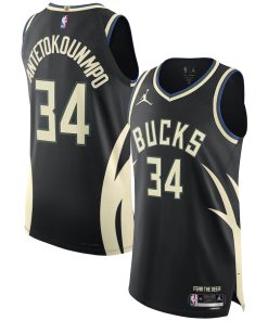 Giannis Antetokounmpo Milwaukee Bucks Jordan Brand Authentic Player Jersey - Statement Edition - Black