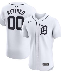 Detroit Tigers Nike Home Elite Pick-A-Player Retired Roster Patch Jersey - White