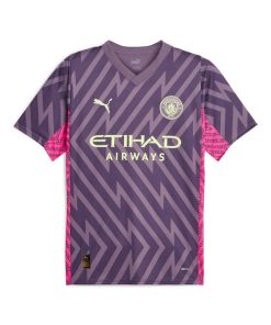 Alternative view of Manchester City Puma 2023/24 Replica Short Sleeve Goalkeeper Jersey - Purple