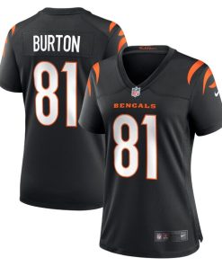 Alternative view of Jermaine Burton Cincinnati Bengals Nike Women's  Game Jersey -  Black