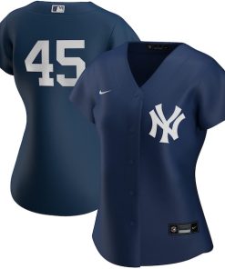 Alternative view of Gerrit Cole New York Yankees Nike Women's Alternate Replica Player Jersey - Navy/White