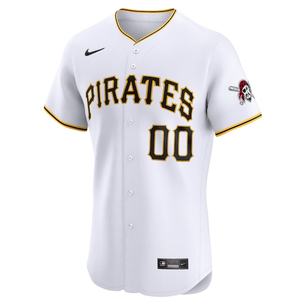 Pittsburgh Pirates Nike Home Elite Custom Jersey - White - Image 2