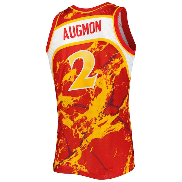 Stacey Augmon Atlanta Hawks 1991/92 Hardwood Classics Marble Swingman Jersey - Red - Image 3