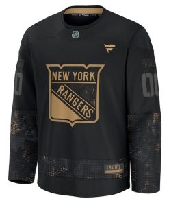 Alternative view of New York Rangers  2024 Military Appreciation Personalized Long Sleeve Practice Jersey - Black