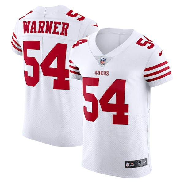 Fred Warner San Francisco 49ers Nike Vapor Elite Jersey - White/Scarlet - Image 2