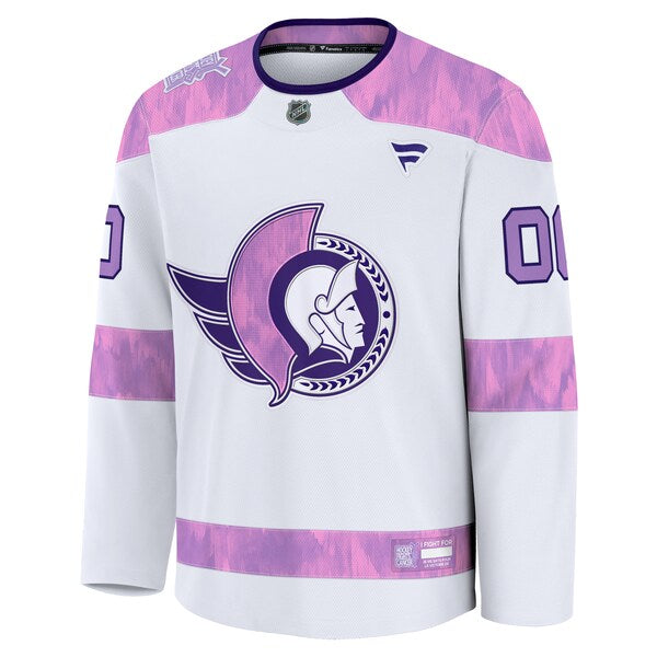 Ottawa Senators 2024 Hockey Fights Cancer Custom Practice Jersey - White - Image 2
