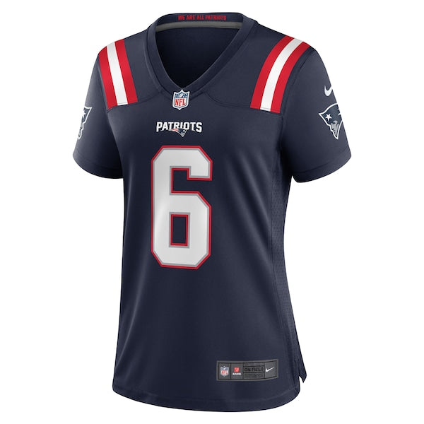 Christian Gonzalez New England Patriots Nike Women's Team Game Jersey - Navy/Red/White - Image 3