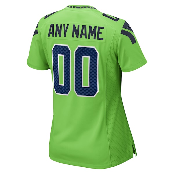 Seattle Seahawks Nike Women's Alternate Custom Game Jersey - Neon Green - Image 3