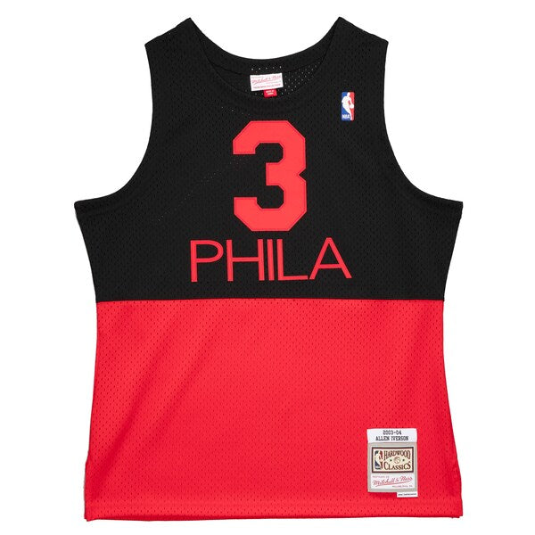 Allen Iverson Philadelphia 76ers 2003/04 Hardwood Classics Reload 2.0 Swingman Jersey - Black - Image 2