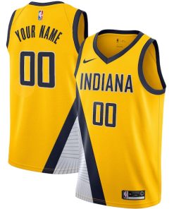 Indiana Pacers Nike 2019/20 Custom Swingman Jersey Yellow - Statement Edition