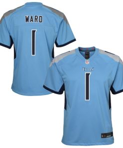 Alternative view of Cameron Ward Tennessee Titans Nike Youth Team Game Jersey - Light Blue/White