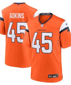 Nate Adkins Denver Broncos Nike Team Game Jersey -  Orange