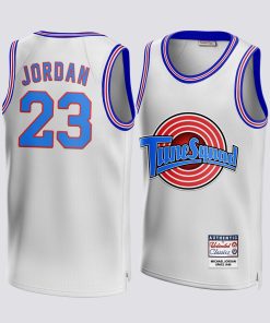 Men's Michael Jordan #23 Space Jam Tune Squad M&N Jersey - White
