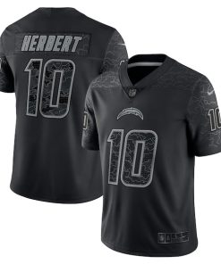 Justin Herbert Los Angeles Chargers Nike RFLCTV Limited Jersey - Black