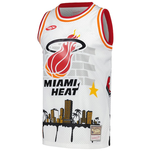 Miami Heat x Tats Cru Hardwood Classics Fashion Jersey - White - Image 2