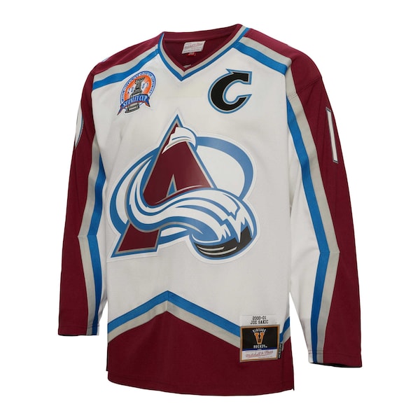 Joe Sakic Colorado Avalanche Captain Patch 2000/01 Blue Line Player Jersey - White - Image 2