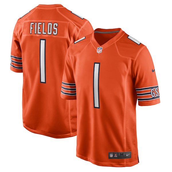 Justin Fields Chicago Bears Nike Player Game Jersey - Orange/White - Image 2