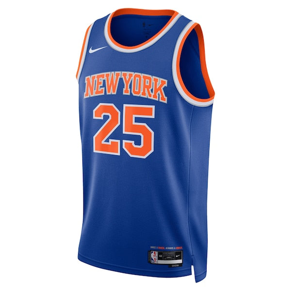 Mikal Bridges New York Knicks Nike Unisex Swingman Jersey - Icon Edition - Blue - Image 2