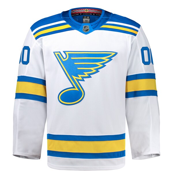 St. Louis Blues Away Authentic Pro Custom Jersey - White/Blue - Image 3