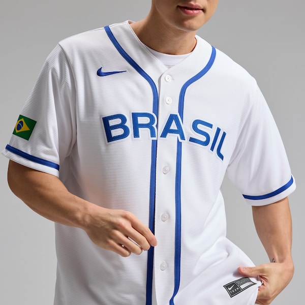 Brazil Baseball Nike 2026 World Baseball Classic Home Stadium Jersey - White - Image 3