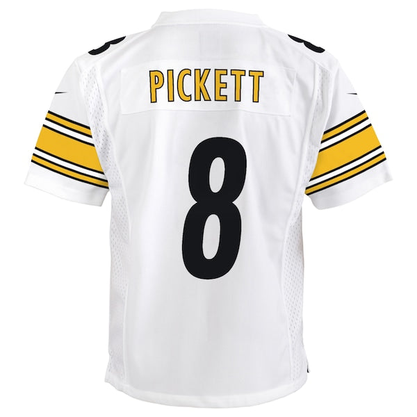 Kenny Pickett Pittsburgh Steelers Nike Youth Game Jersey - White/Black - Image 4