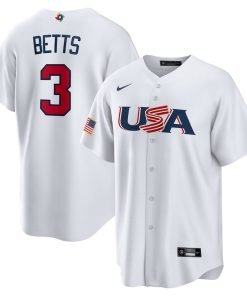 Mookie Betts USA Baseball Nike 2023 World Baseball Classic Replica Player Jersey - White