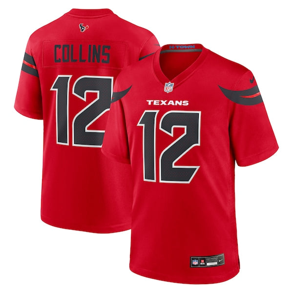 Nico Collins Houston Texans Nike Alternate Game Jersey - Red/White/Navy