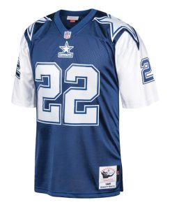 Alternative view of Emmitt Smith Dallas Cowboys 1995 Authentic Throwback Retired Player Jersey - Navy