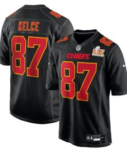 Travis Kelce Kansas City Chiefs Nike Super Bowl LIX Fashion Game Jersey - Carbon Black