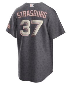Alternative view of Stephen Strasburg Washington Nationals Nike City Connect Replica Player Jersey - Charcoal
