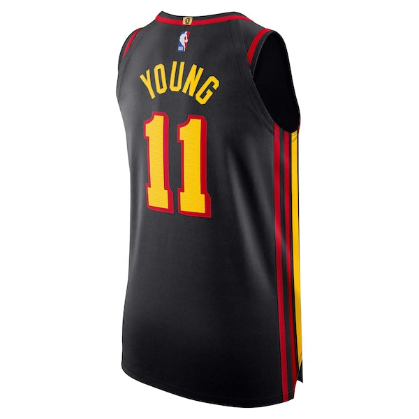 Trae Young Atlanta Hawks Jordan Brand Authentic Player Jersey - Statement Edition - Black - Image 3