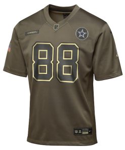 Alternative view of CeeDee Lamb Dallas Cowboys Nike Youth 2025 Salute to Service Game Jersey - Olive