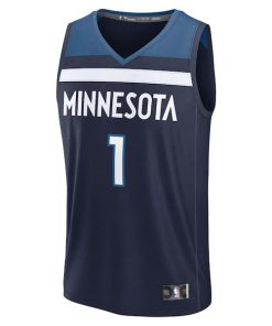 Alternative view of Terrence Shannon Jr. Minnesota Timberwolves  Fast Break Replica Jersey - Navy - Icon Edition
